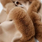 Cape Wool Cape Luxury Design Fur Wrap Stole Women Wool Blend Shawl Scarf Winter Warm Long Cape