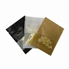 Bags Candy Kraft Paper Zip Lock Bags Resealable Zipper Pouch With Clear Window For Food Candy Snack Package