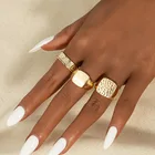 Rings Finger Ring Trending Hot Products 3 Metal Rings Set Ins Fashion Finger Ring For Women Girls And Ladies