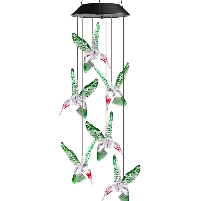 Bird shape wind chimes hanging decorations glass light luxury decorative pendant lamps home decor luxury