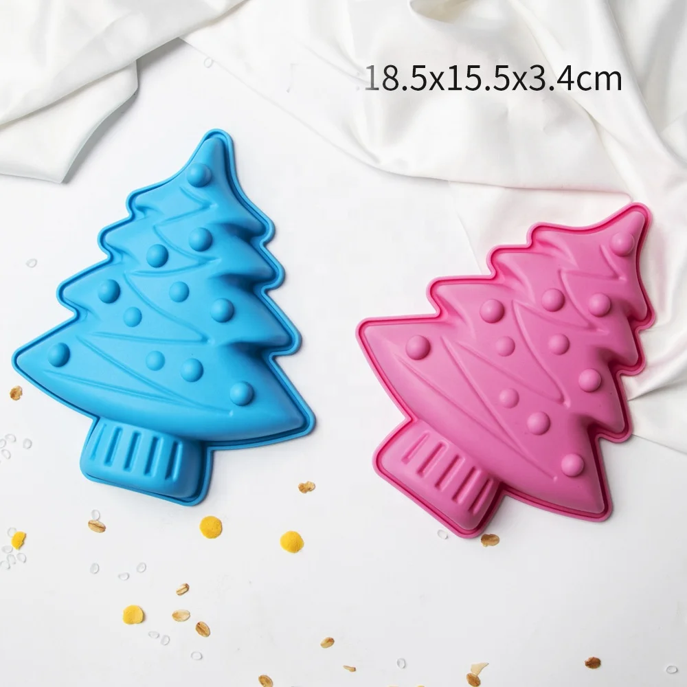 new design Christmas tree snowman lollipop molds non stick food grade candy soap silicone baking pan silicone airfryer basket