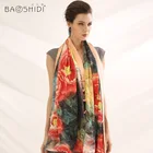 Long Scarf Long Chinese Style Double Face Long Digital Printing Rectangular Scarves Ladies Silk Scarf