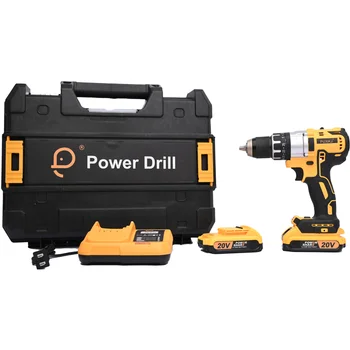 PUXKJ sample available 20V cordless tools electric hand drill with Li-ion Battery mini brushless impact power drills DZWI2013Z
