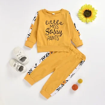 Fall Winter Baby Girl Clothes Toddler Clothes Coat Children Cotton Cloth Sets Unisex Baby Outfits Boutique Girls' T-shirts Cloth
