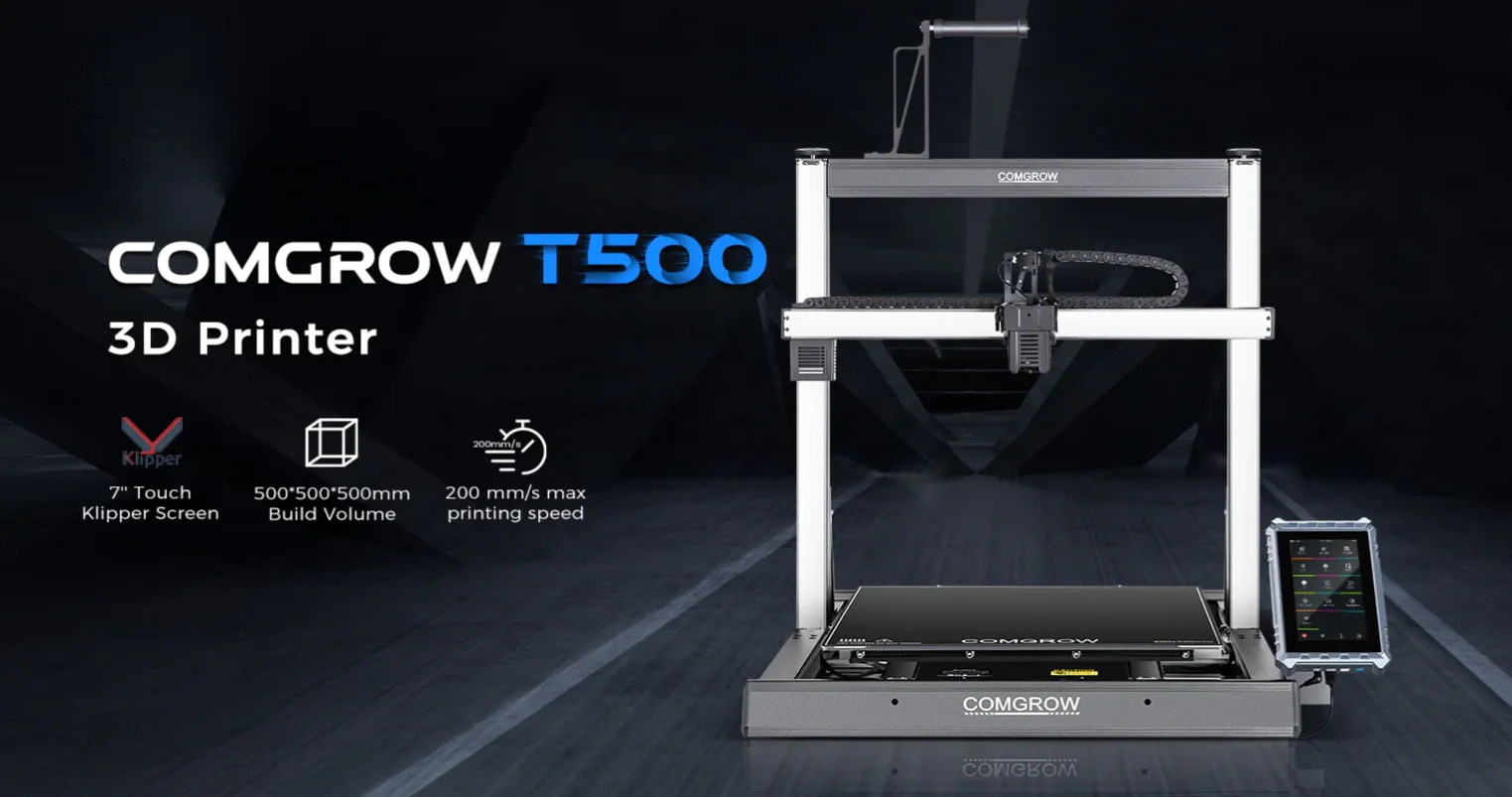 Comgrow T500 Super Huge Klipper 3d Printers With Fast Speed And Linear
