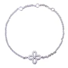 14k Bracelet 14k Gold Plating Micro Pave Cz Clover Charm Girls Cleef Arpels Bangles