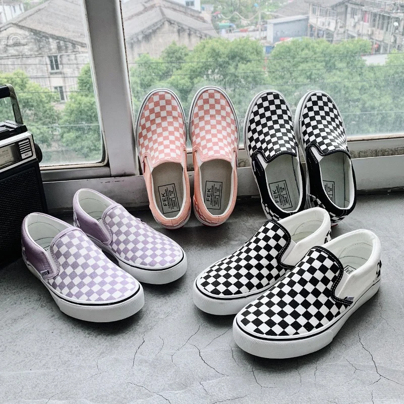 checkered canvas shoes