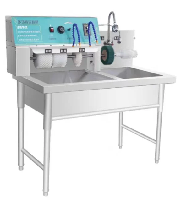 Stainless Steel Automatic Shoe Washing Equipment Commercial Automatic Or Semi-Sutomatic Shoe Polishing Machine With Pool Shoe Wa