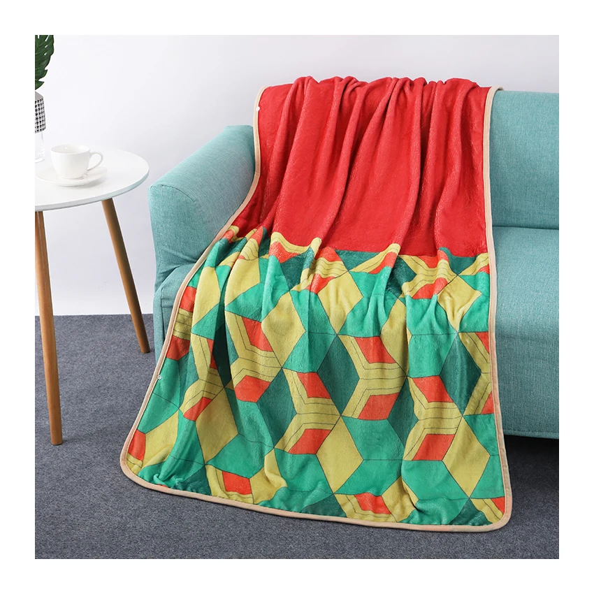Custom fleece Blanket With Embroidery Logo 100% Polyester Winter Throw Blankets Home Office Portable Travel Blanket