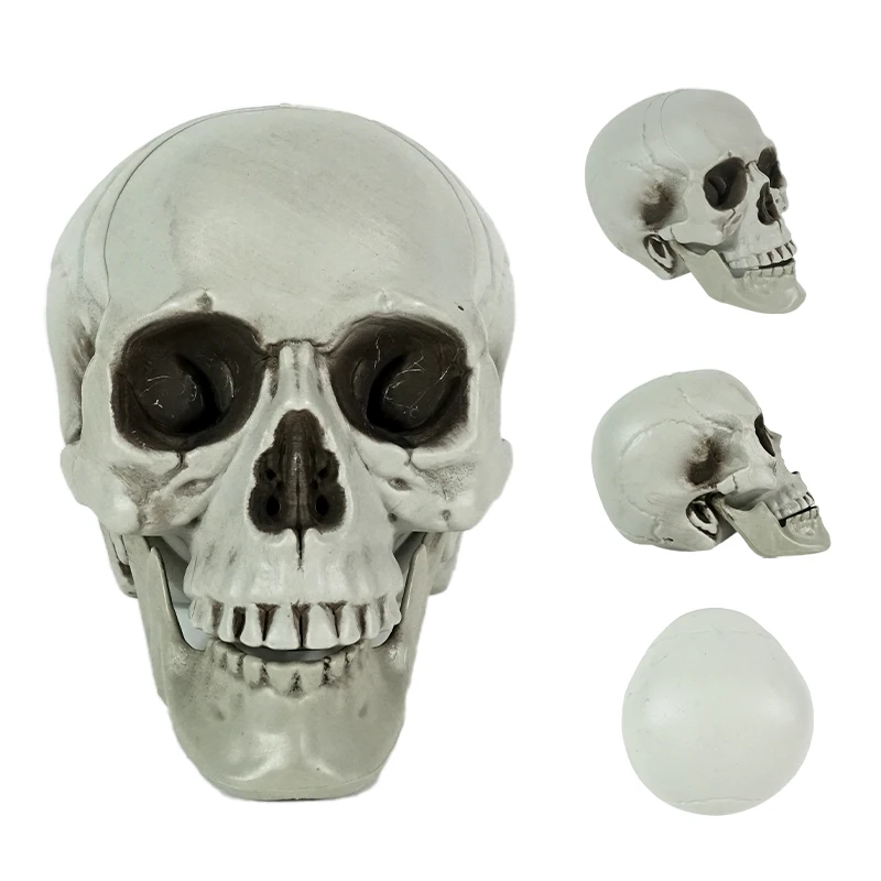 Light Weight Party Garden Decoration Plastic Adult Size Halloween Human Skull