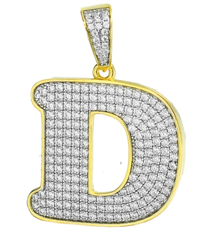Kalung Huruf D Huruf Persegi Panjang 