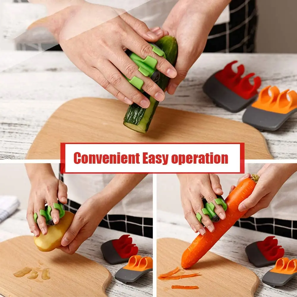 Palm Fruit and Vegetable Peeler, Kitchen Hand Peeler with Finger Grip for Pumpkin Carrot Cucumber Potato
