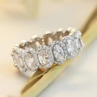 Wedding Band Eternity Solid Silver 925 Rhodium Ring White Gold Wedding Band Baguette Diamond Cz Eternity Band