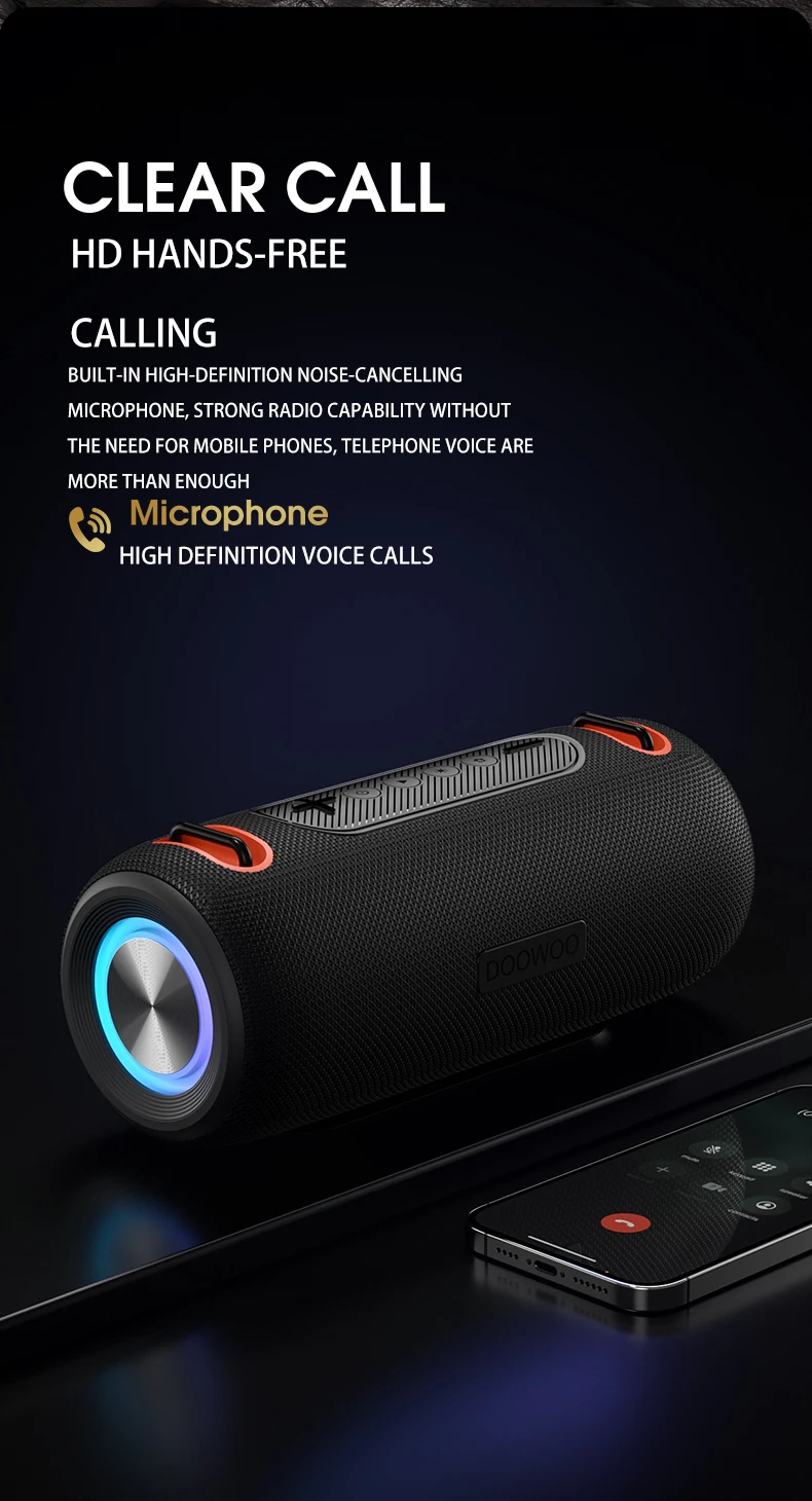 Outdoor 30W 4000mAh Portable with Hand Strap RGB Light Speaker Waterproof Wireless Bluetooth Heavy Loud Bass Audio Speaker