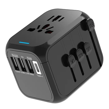 Universal Travel Charger Worldwide Voltage Compatible US UK EU AU with 4 Port USB Type C Universal Travel Adapter