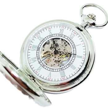 PM7072 Custom fashion one piece single opening men vintage mechanical pocket watch