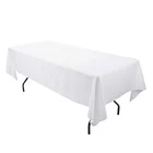 White Linen Tablecloth 60x126 Inch Rectangular White Table Linen Tablecloth For 6 Ft. Rectangle Tables