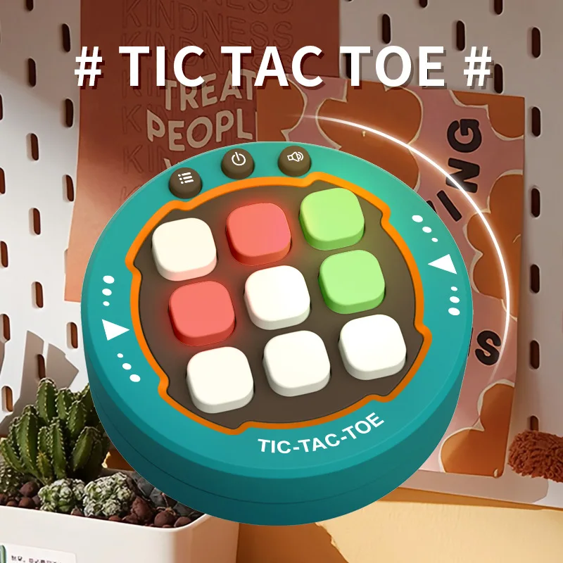 Hot Sales Electric Mini Tic Tac Toe Game Kids Fidget Toy Cute Key-chain School Bag Light Press Tic Tac Toe Machine With Sound