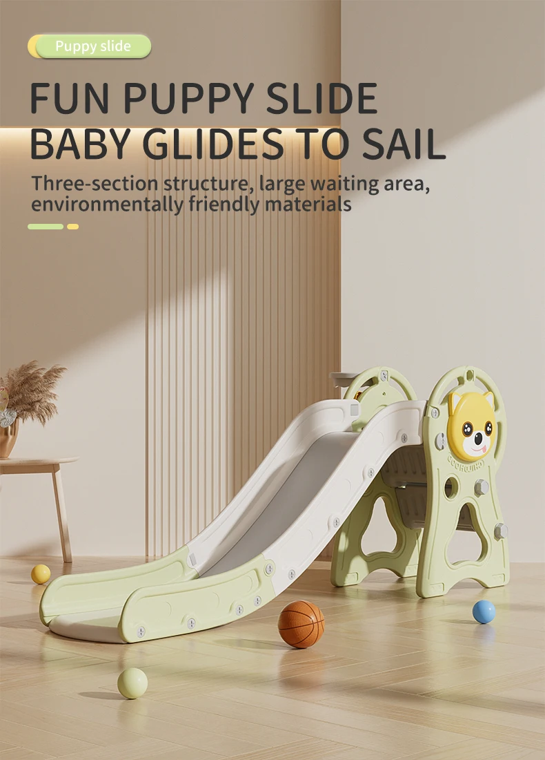 Feelkids Cute Dog Fun & Safe Durable Plastic Slide for Indoor Play-for Toddlers Children Kindergarten & School manufacture