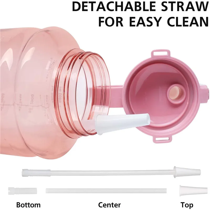 Portable Large Capacity 1.5L Fitness Time Maker Tritan Gradient Color Motivational Water Bottle For Sport