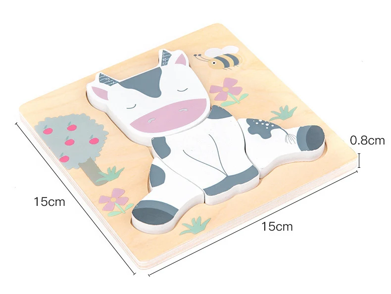 Nouveau puzzle d'avion 3D en bois pour bébé, planche de puzzle animal éducatif précoce, dessin animé en bois, jouets pour filles, détails