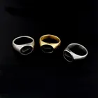Custom Ring Custom Logo Simple Oval Enamel Stainless Steel Hip Hop Tick Ring