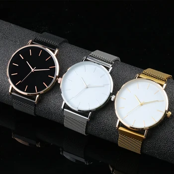 2020 Hot Selling no logo Simple Thin Wristwatch Milanese Magnetic stainless steel Band Casual Boys Watch Gift men Cheap Watch