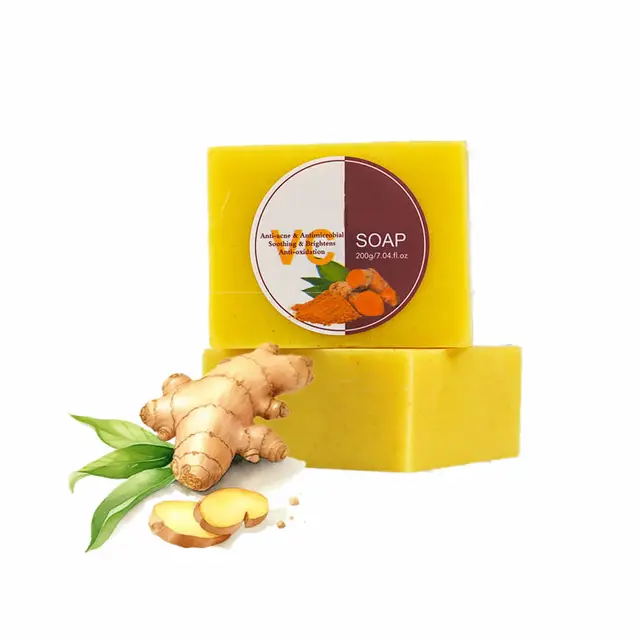 Private Label Handmade turmeric Acne removing And Whitening Soap With Goat Milk Cleaning Essential Oil soap
