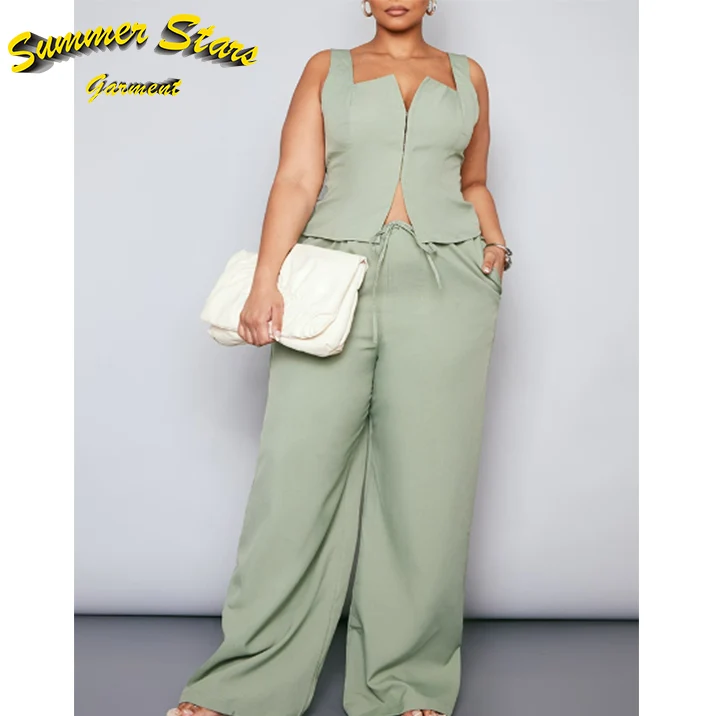 Supply L-5xl Plus Size Women Clothing Two Piece Shorts Pants Sets Fat Women  Shorts Set 2 Piece Outfits For Spring Summer Clothes