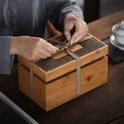 Fruit Gift Bamboo Wood Box Rectangle Wooden Dry Fruit Packaging Box 6 Compartment Bamboo Gift Box