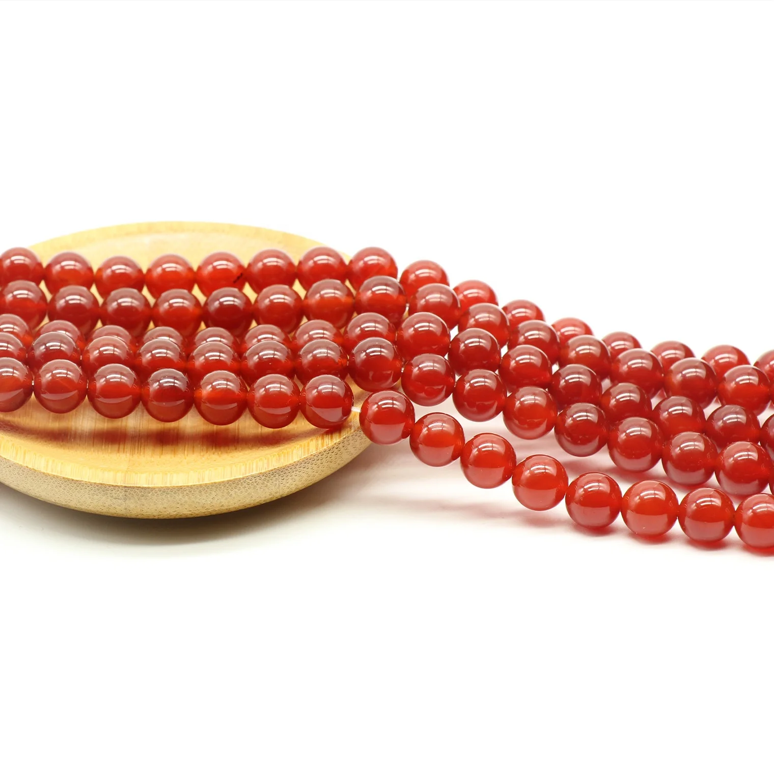 Jewelry DIY Natural Round Faceted Red Agate Gemstone  Beads Strand 15"10mm 
