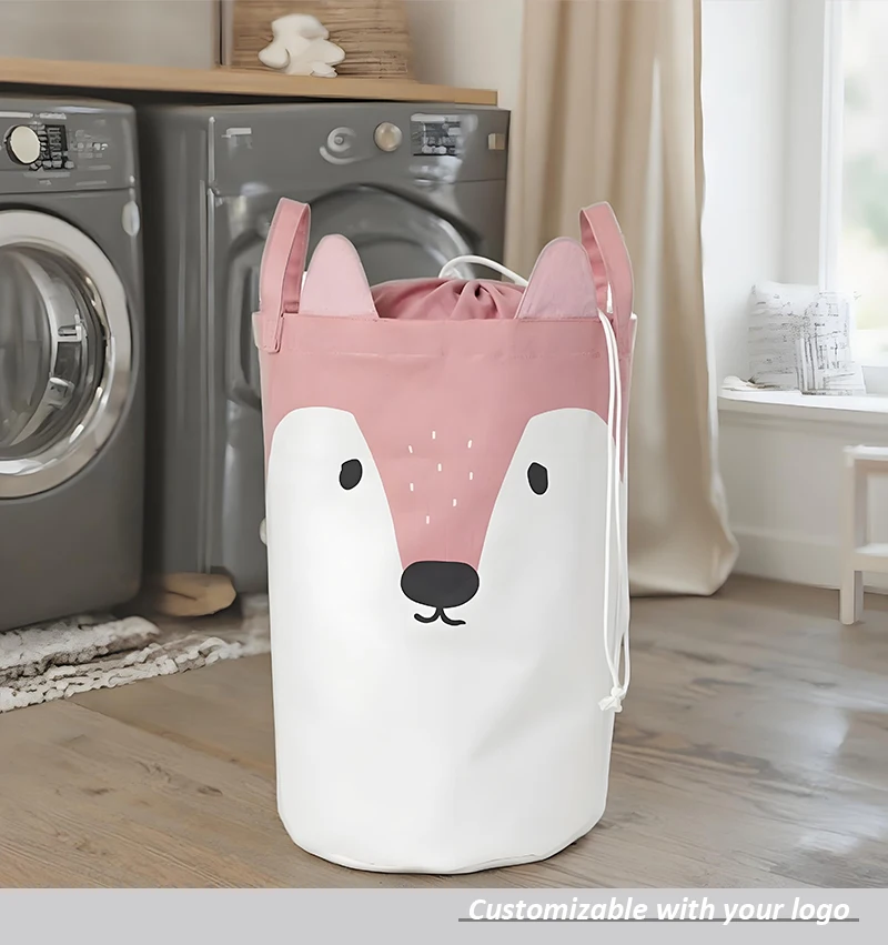 product large convenient collapsible home cloth storage bagscotton linen material for kids toys baby laundry home organization-1
