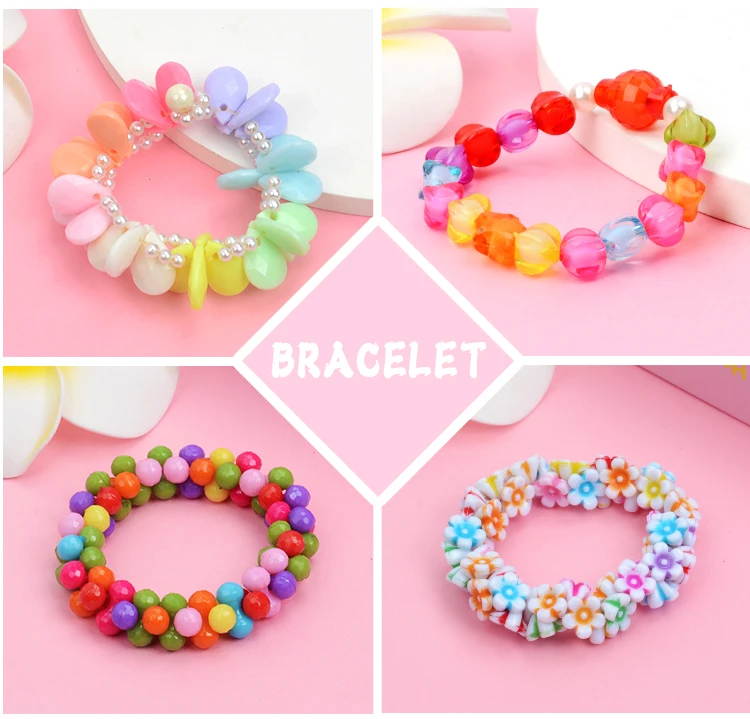 2022 High Quality Diy Jewelry Making Bracelet Beads With Accessory Set Creative Acrylic Beads Girls Gift
