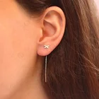 Dangle Gemnel Jewelry 14k Gold Plated Dangle Long Chain Dragonfly Earrings