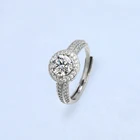 925 Silver Ring High Quality 925 Silver 1 Carat Moissanite Silver Ring Engagement With Certificate Women