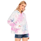 OEM ODM Long Sleeve Tie Dye Color Block Cotton Wholesale Custom Hoodies Women Pullover