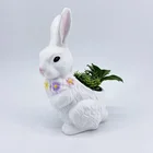 Table 2021 Gifts Resina Crafts Easter Bunny With Artificial Plants Ornaments Molds Statue For Table Decor