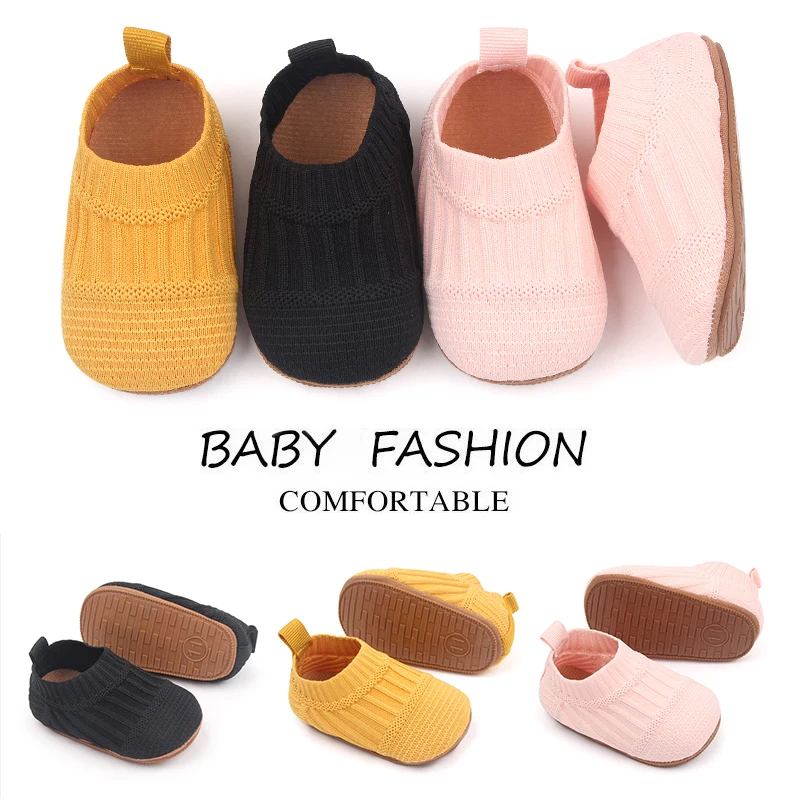 Baby Boys' Walking Shoes Breathable Soft Soles 0-1 Year Old Baby Girls Spring and Summer Non-slip Flying Knitting Shoes details