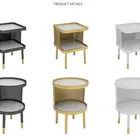Table Hotel 2021 New Modern Marble Table Top Double Bedside Cabinet For Bedroom Hotel Use