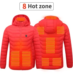 Washable 8 Zone Men Customized Black Bubble Winter Heat Battery Usb Heating Electric Heated Jacket