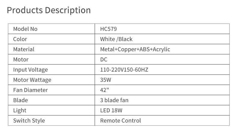 Led Ceiling Fan, ABS, 42inch, 52inch, 3blades - detail 28