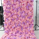 Purple Wholesale Silk Purple Peony Artificial Flower Wall Backdrop Wedding Home Party Decoration