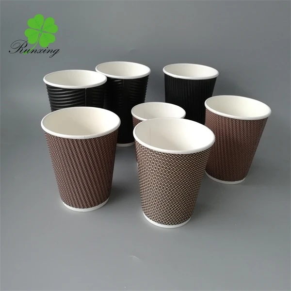 8oz 12oz & 16oz Tea and Takeaway Drinks Ripple Hot Cups with Lids for Coffee 