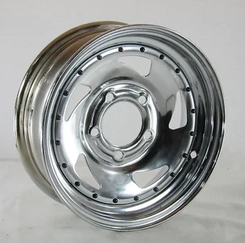 13x4.5 Chrome Blade Steel Trailer Wheel with Rivets 5x4.5 Lug, 1660 lb Max Load