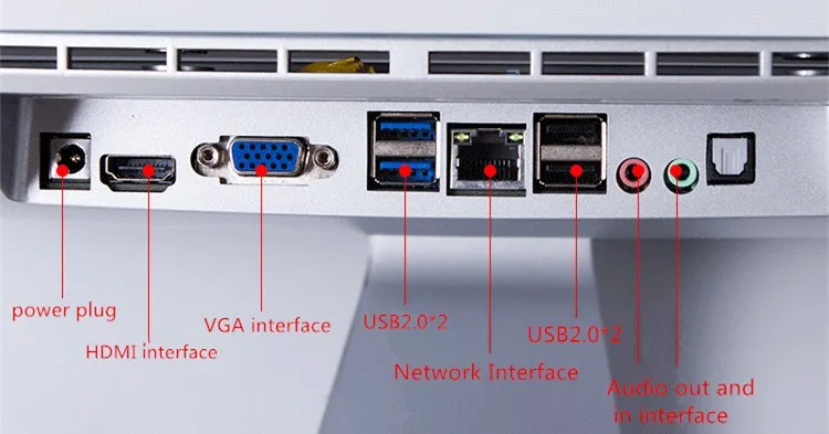 27 Inch Cheap Ultra Thin Fnaless Silver All In One Computer fanless all in one pc