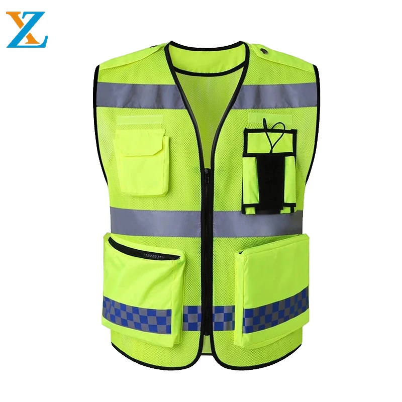 Ansi Class 2 Hi Vis Road Construction Traffic Duty Work Vest High ...