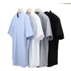 Short Shirt Men High Quality Manufacturers Short Sleeve Plain Dyed Pure Cotton Oxford Classic Shirt Men Casual