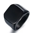 Titanium Black Ring Rings High Quality Custom Titanium Steel Jewelry Men Black Smooth 316L Stainless Steel Ring K Gold Ring