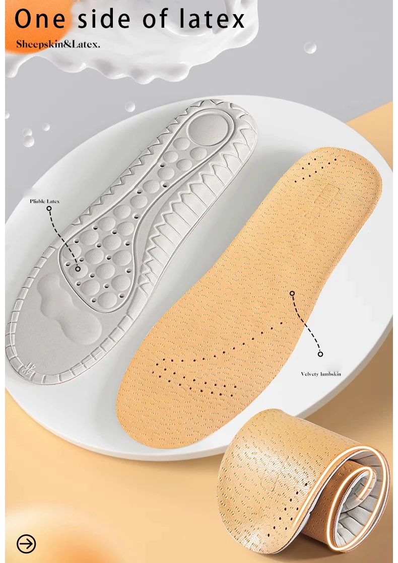 Summer New Product Top Layer Sheepskin Latex Insole Genuine Leather Sweat Absorbent Shock Absorbent Non Tiring Non Smelly Feet Summer New Product Top Layer Sheepskin Latex Insole Genuine Leather Sweat Absorbent Shock Absorbent Non Tiring Non Smelly Feet