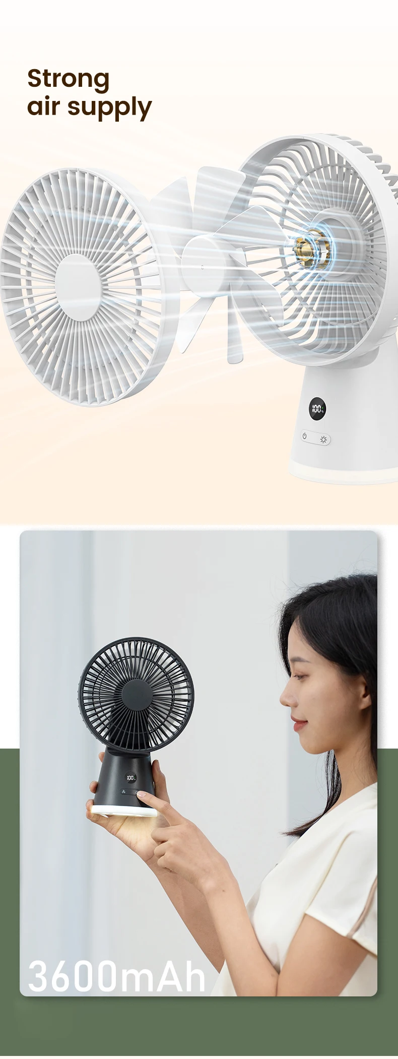 Table Fan, Portable, DC5.0V, Battery - detail 8